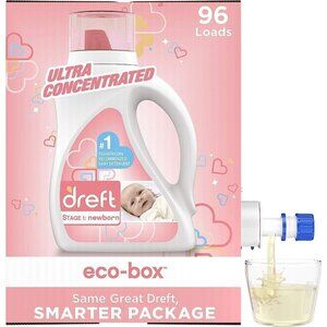 DREFT Stage 1 Newborn, Liquid Laundry Baby Detergent Eco-Box, 105 fl oz 96 loads